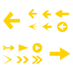 Arrow icon set isolated on white background. Trendy collection of different arrow icons in flat style. Creative arrows template for web site, mobile app, graphic design, ui and logo. Vector symbol