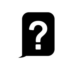 speech bubble with question mark icon, silhouette style
