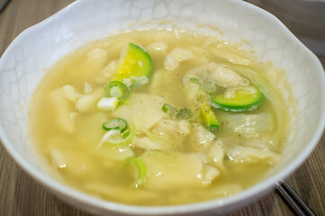 Korean traditional food - flour dough soup