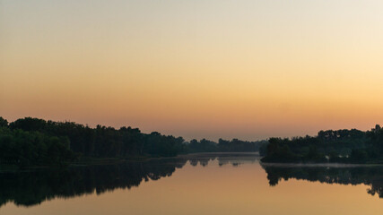 quiet calm morning before dawn, summer day