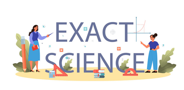 Math and exact science course typographic header concept. Learning