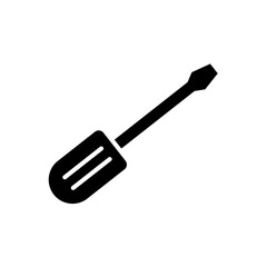 screwdriver tool icon, silhouette style