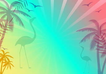 Summer poster. Abstract gradient background, vector. Modern hello summer background for placard, ad, cover, banner, leaflet and flyer template. Creative art concept, vector illustration