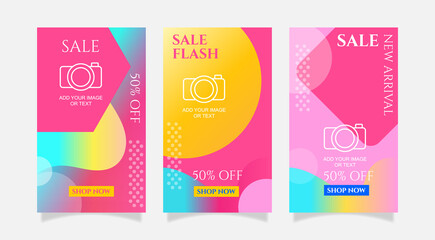 Fototapeta premium Colorful sale Social media stories collection. - Vector.
