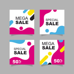 Social media colourful sale. - Vector.