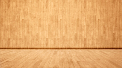 Concept or conceptual vintage or grungy brown background of natural wood or wooden old texture floor and wall as a retro pattern layout. A 3d illustration metaphor to time, material, emptiness,  age 