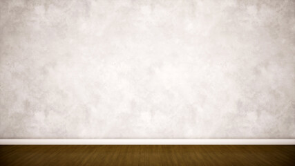 Concept or conceptual vintage or grungy brown background of natural wood or wooden old texture floor and concrete wall for contrast. A 3d illustration metaphor for time, material, solitude or rust