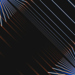 Abstract blue background with hexagons and wires.Vector glowing figure