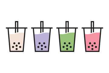 Boba Drink Vector Illustration Background