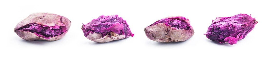 Purple Sweet Potatoes on White background