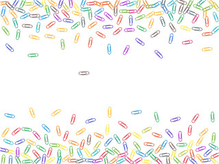 Stationary paperclips isolated on white background