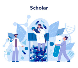 Geneticist concept. Medicine and science technology. Scientist work