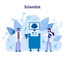 Radiologist concept. Doctor examing X-ray image of human body