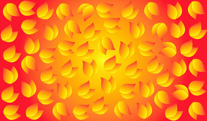 Orange and Yellow abstract background with Leaves Pattern,Orange and Yellow backdrop Vector