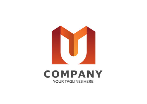 Initial Letter UM Logo Design Vector Template. MU Letter Logo Design, illustration vector design