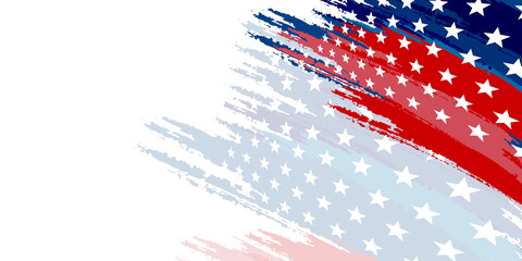 USA President's Day greeting cards set with United States national flag. Washington's birthday. United States national holiday vector illustration. America US Flag background