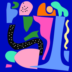 illustration vector EPS Print hand draw painted abstract modern art for wall decoration or postcard cover or textile or background or other