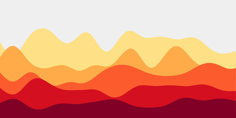 Abstract yellow orange red hills background. Colorful waves artistic vector illustration.