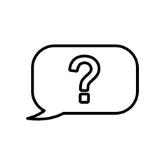 speech bubble with question mark icon, line style