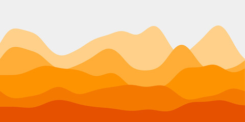 Fototapeta na wymiar Abstract orange hills background. Colorful waves powerful vector illustration.