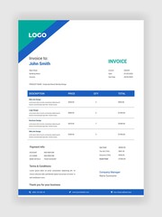 Corporate Invoice Design For Your Business Vector Template Design