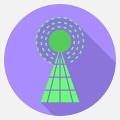 Vector graphics, radio tower icon. Flat design.