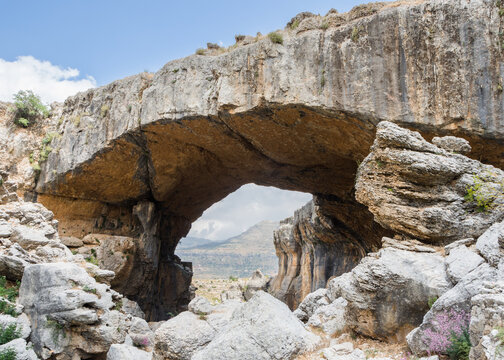 Natural arch bridge of Kfardebian, Lebanon