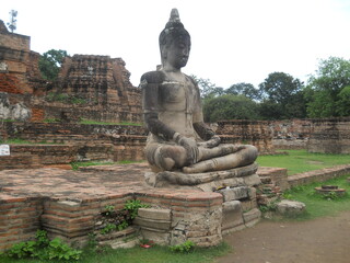 Buddha statues at Wat Mahathat temple in the historic city of Ayutthaya, Thailand