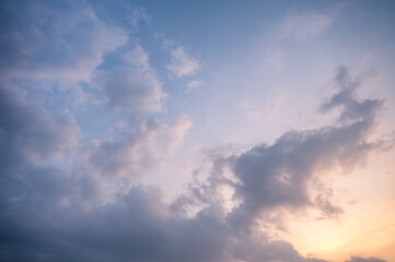 Naklejka na ściany i meble Cloudy and blue sky in evening