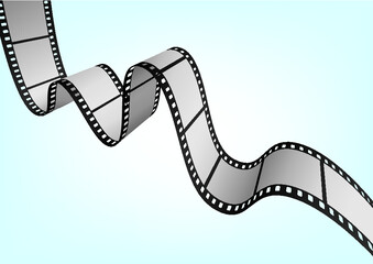 Fototapeta premium Cinema, movie and photography 35mm film strip template. Vector 3D elements.