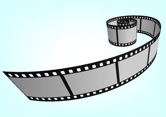 Fototapeta premium Cinema, movie and photography 35mm film strip template. Vector 3D elements.