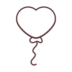 balloon shape heart love decoration celebration line style icon