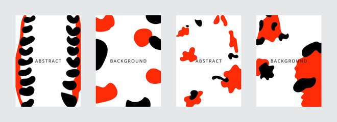 Abstract koi fish shapes minimal background vector set. Trendy style cover design for social media posts and stories, cover, web, invitation, and print.