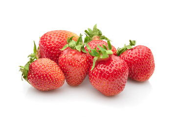 heap of fresh strawberries isolated on white