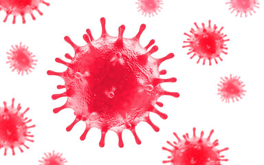 Monkeypox or Coronavirus Covid-19 isolated on white - Microbiology And Virology Concept image.