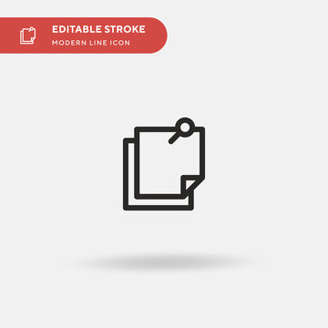 Post It Simple Vector Icon. Illustration Symbol Design Template For Web Mobile UI Element. Perfect Color Modern Pictogram On Editable Stroke. Post It Icons For Your Business Project