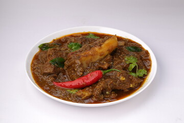 Mutton curry or Lamb curry_white background