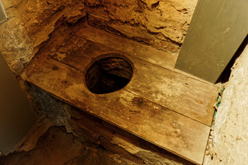 Toilet in medieval castle, toned