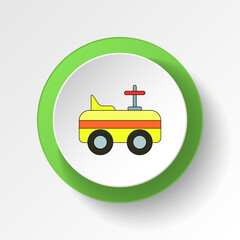 cartoon car toy colored button icon. Signs and symbols can be used for web, logo, mobile app, UI, UX