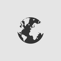 World Globe icon flat