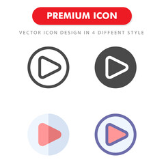 play icon pack isolated on white background. for your web site design, logo, app, UI. Vector graphics illustration and editable stroke. EPS 10.