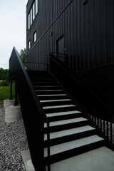 Obraz premium Minimal black staircase 