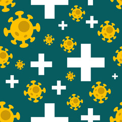 heal and virus seamless pattern for background, display wallpaper, and many more