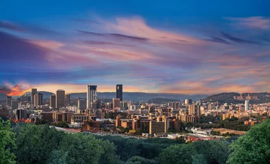 Foto op Plexiglas anti-reflex Pretoria city during twilight with colourful clouds © Arnold