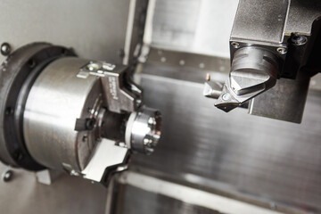process of metal machining on CNC machine center