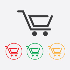 Shop, store basket vector icon Template