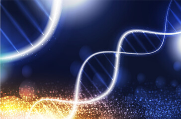 DNA digital, sequence, code structure with glow. Science concept and nano technology background. vector design..
