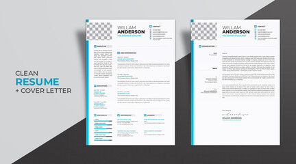 Clean Resume / CV Template with Cover Letter Design