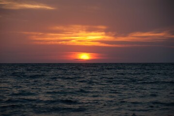 Sunset at Carloforte on the sea