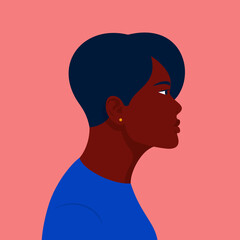 Portrait of a woman. The head of a girl. Avatar Minimalist. Flat Vector illustration